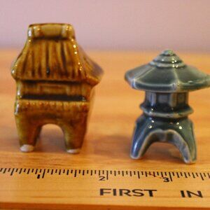 Vintage tiny mini pagodas asian colorful
